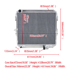 Wolrey Aluminum Radiator Fits TOYOTA SURF HILUX 2.4 2.0 LN130