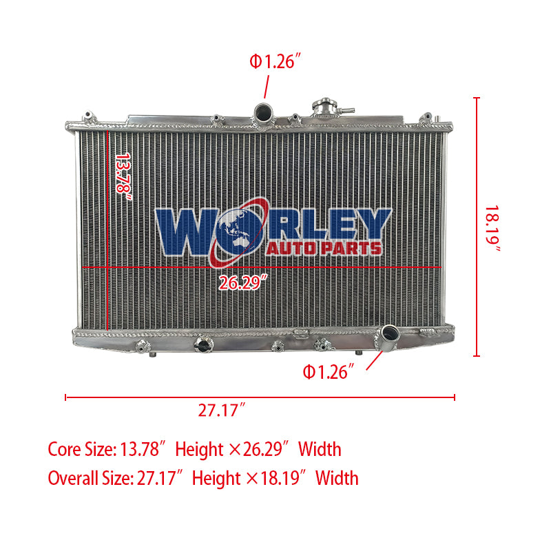 Wolrey Aluminum Radiator Fits HONDA ACCORD SIR/SIRT CF4 MT 1998-2002 1999 2000 2001