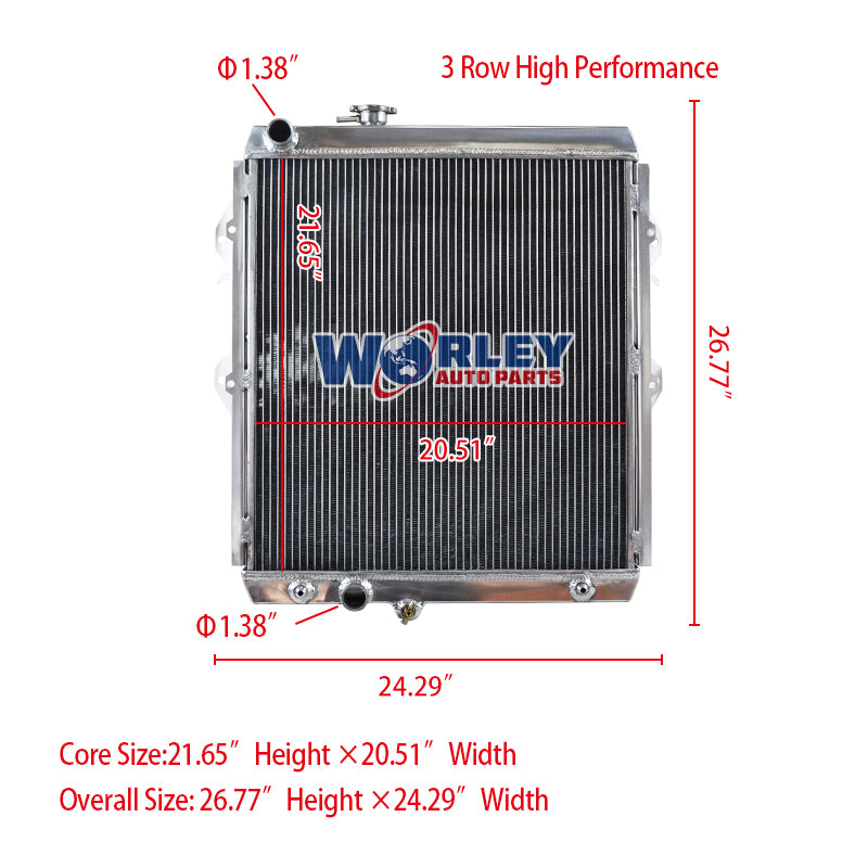 Wolrey Aluminum Radiator Fits Toyota Hilux KZN165R 3.0LTR Turbo Diesel AT/MT 1997-2005