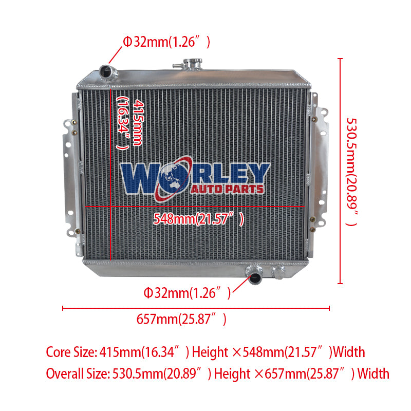 Wolrey Aluminum Radiator Fits Holden Rodeo TF G3 G6 G7 SERIES 2.5 2.8 DIESEL 1988-1997 1989 1990 1991