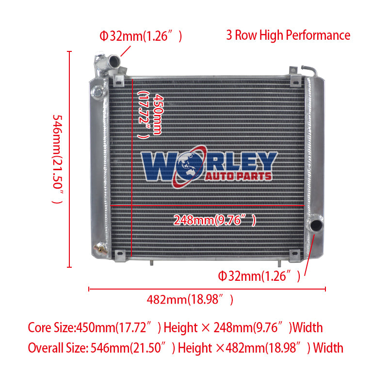 Wolrey Aluminum Radiator Fits Triumph Stag 3.0 V8 MK2 1972-1977 Petrol Convertible M/T