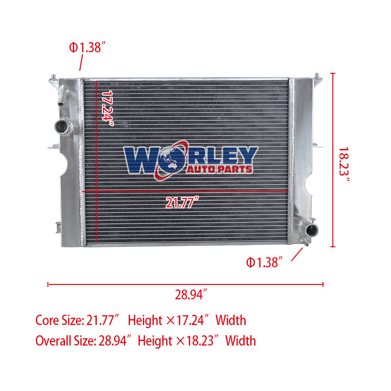 Wolrey Aluminum Radiator Fits LAND ROVER DEFENDER LD 2.2/2.4 TD4 2.5 TD5 DIESEL 1990-2016 1991 1992 1993