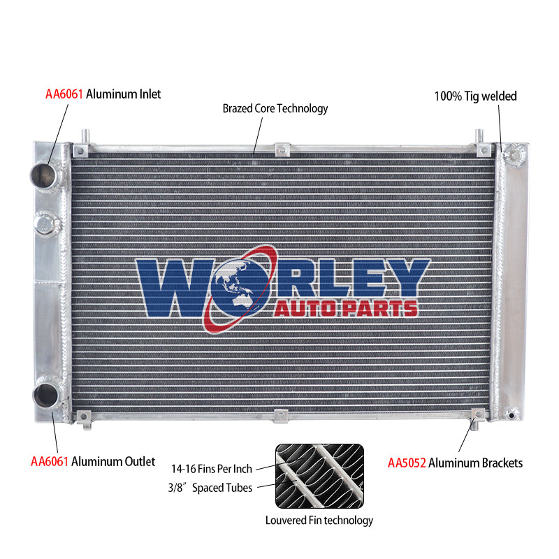 Wolrey Aluminum Radiator Fit Maserati Biturbo 2500 2.5L 1981-1994 1982 1983 1984 1985 1986 1987 1988