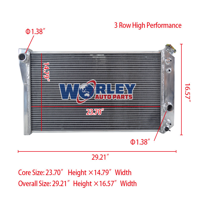 Wolrey Aluminum Radiator Fits 1984-1990 CHEVY Chevrolet Corvette C4 Small Block V8 5.7L