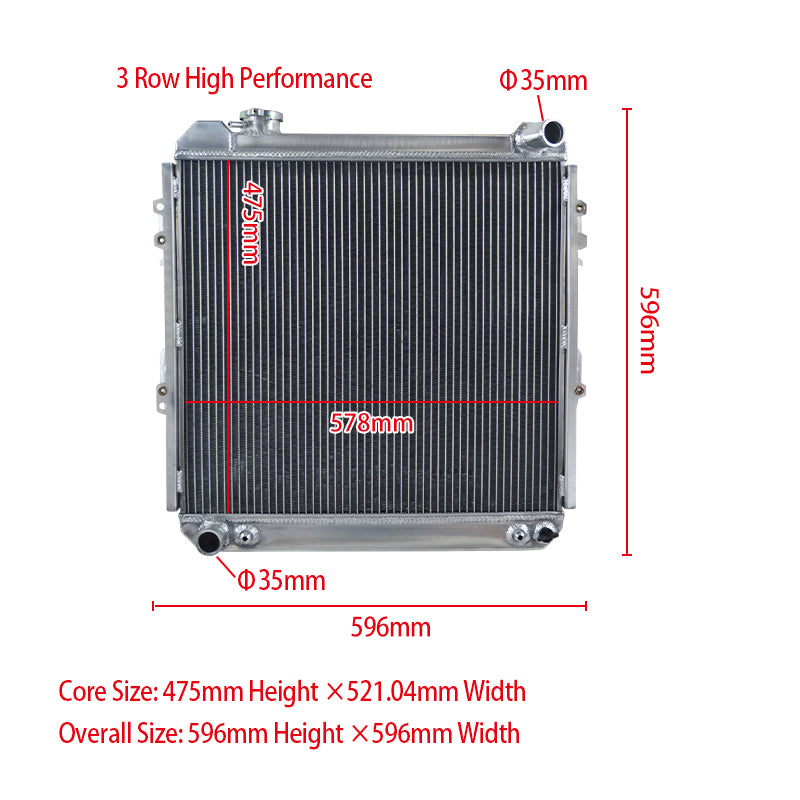 Wolrey Aluminum Radiator Fits 1988-1995 Toyota Pickup 4Runner 4WD 3.0L V6 1989 1990 1991 1992 1993 1994