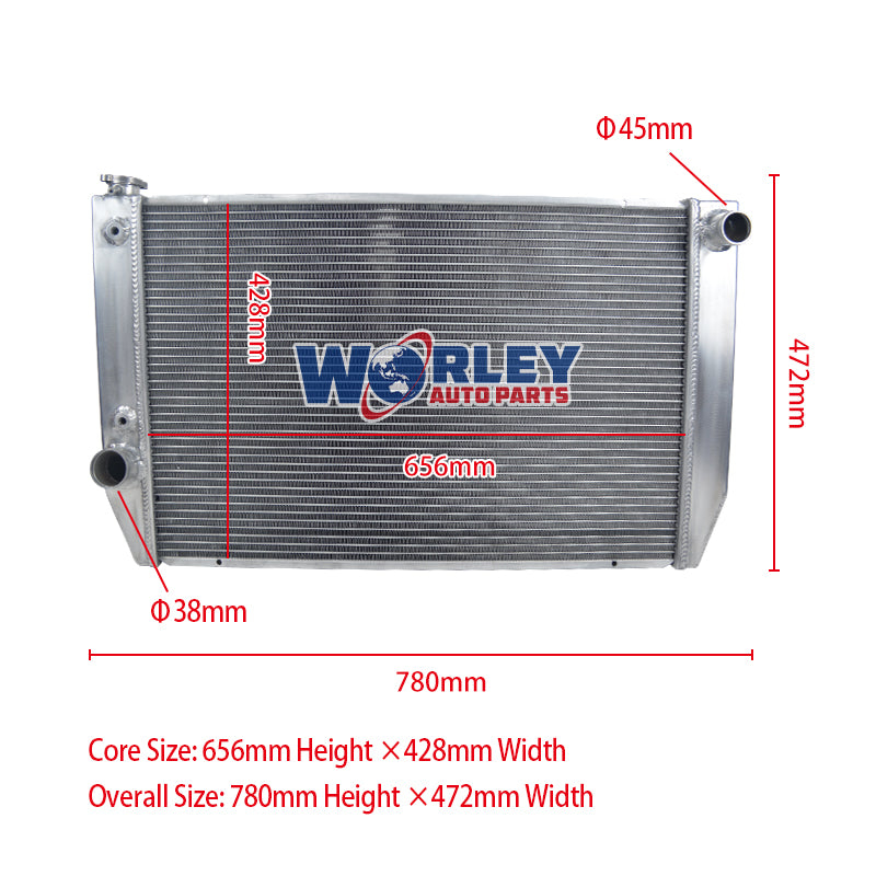 Wolrey Aluminum Radiator Fits Ford Falcon V8 6cyl XC XD XE XF FAIRLANE ZH/ZJ/ZK/ZL AT