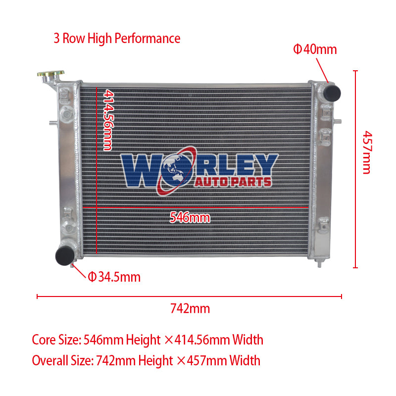Wolrey Aluminum Radiator Fits HOLDEN Commodore VN VG VP VR VS V6 3.8L 6CYL AT/MT