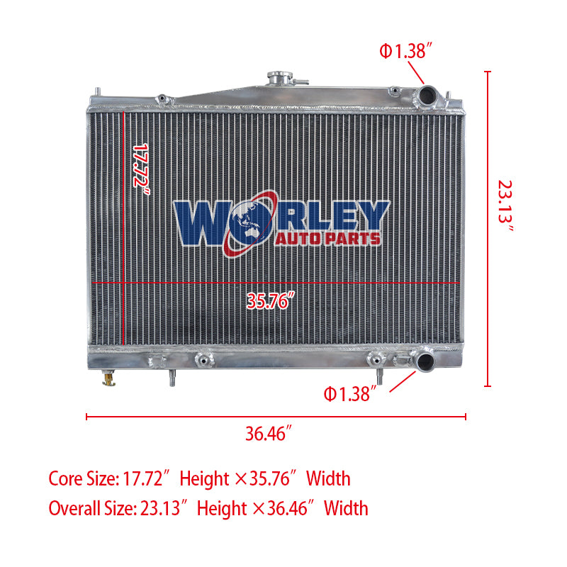 Wolrey Aluminum Radiator Fits 1993-2006 Nissan Skyline R33 R34 Stagea GTS 2.0L 2.5L 6cyl MT