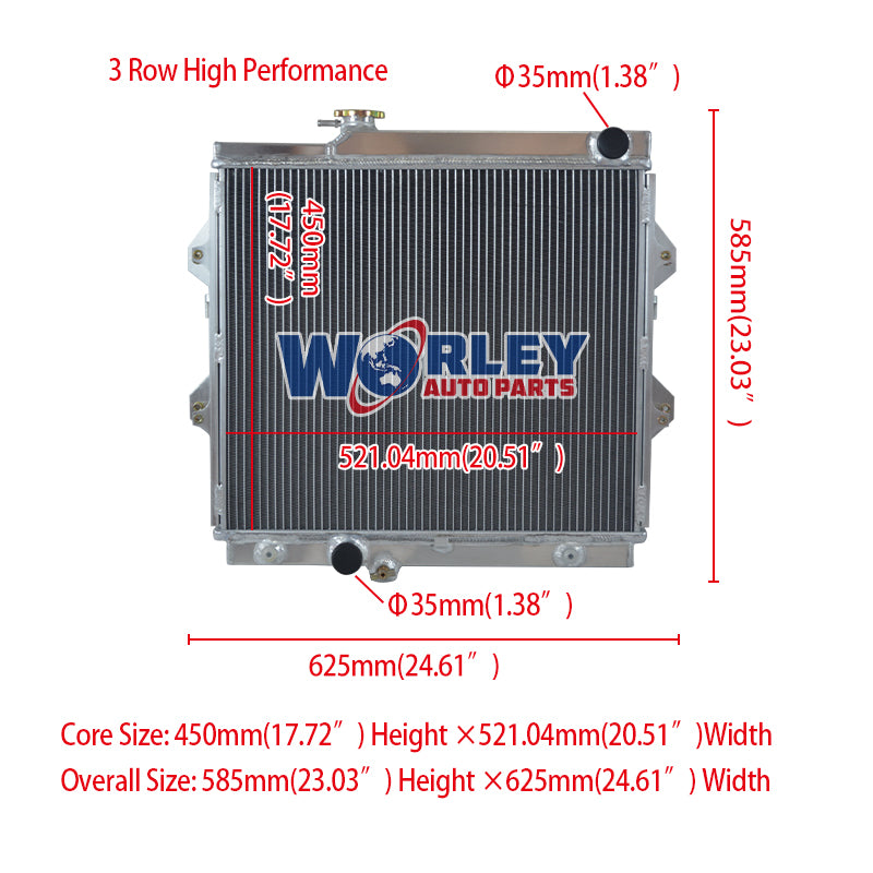 Wolrey Aluminum Radiator Fits Toyota Hilux RZN149R RZN169R RZN174 2.7L 1997-2005 1998 1999 2000
