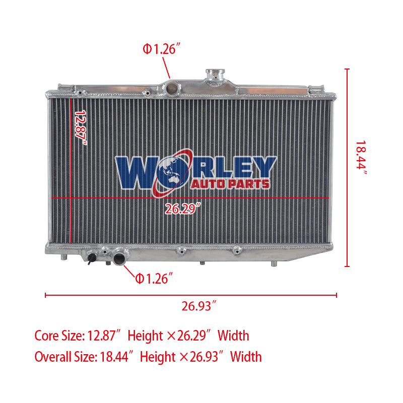 Wolrey Aluminum Radiator Fits Toyota Corolla AE90 AE92 AE94 1989-1994 1990 1991 1992 1993
