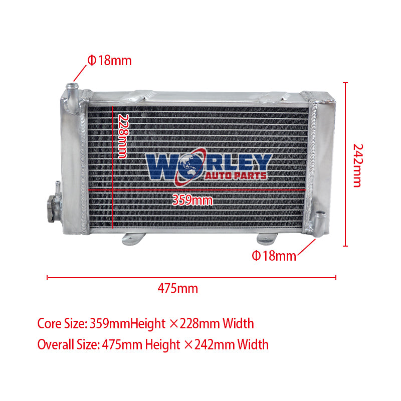 Wolrey Aluminum Radiator Fits Go Kart go-kart karting 17.6" x 9" x 2.1"