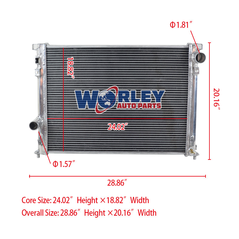 Wolrey Aluminum Radiator Fits 2011-2023 Dodge Challenger SRT 6.4L 6.2L & More