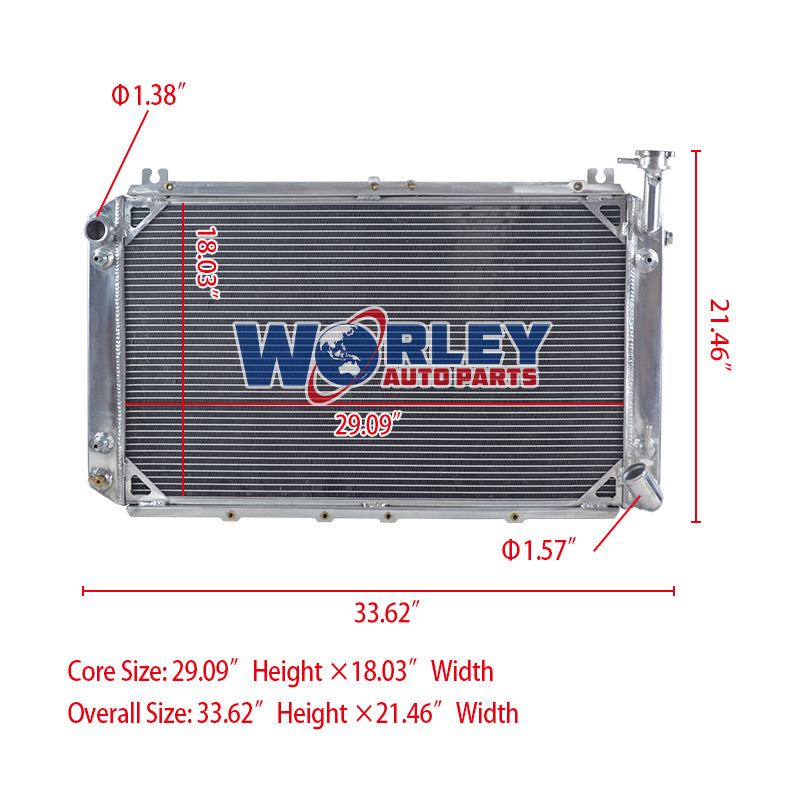 Wolrey Aluminum Radiator Fits 1988-1997 Nissan Patrol GQ Y60 TB42 RB30 6Cyl AT 1998 1999 2000 2001 2002 2003 2004 2005 2006