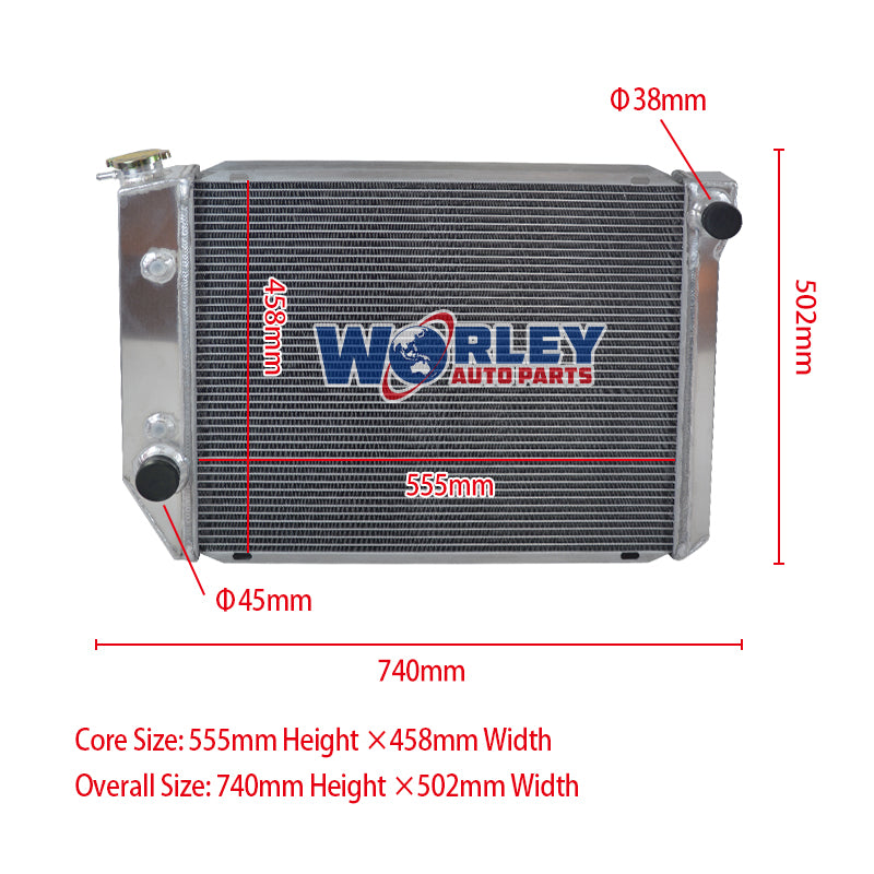 Wolrey Aluminum Radiator Fits 1972-1984 FORD FALCON XA/XB/XC/XD FAIRMONT CLEVELAND 302/351
