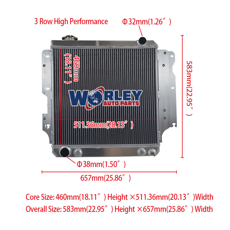 Wolrey Aluminum Radiator Fits Jeep Wrangler YJ/TJ/LJ RHD 1987-2006 2005 2004 2003 AT