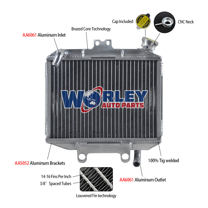 Worley Aluminum Radiator For Honda CR250 CR 250 R CR250R 2-stroke 1997 1998 1999 99 98 97