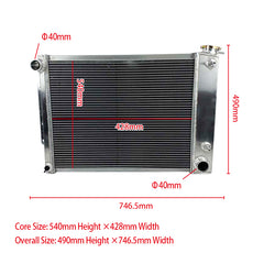 WoAluminum Radiator Fits 1967-1969 Chevy Camaro/Firebird T/A 5.3L-5.7L V8lrey 