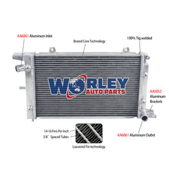 Wolrey Aluminum Radiator Fit FORD ESCORT RS1600 86-90; FIESTA RS TURBO 1.6L 1990-1992 1991
