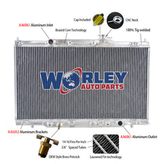 Wolrey Aluminum Radiator Fit Honda 2002-2006 CR-V / 2003-2006 Element 2.4L L4 2004 2005