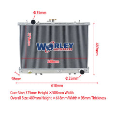 Wolrey Aluminum Radiator Fits 1996-2006 Mitsubishi Triton MK 2.4L Petol 2.8L Diesel 1997 1998 1999 2000 2001 2002 2003 2004