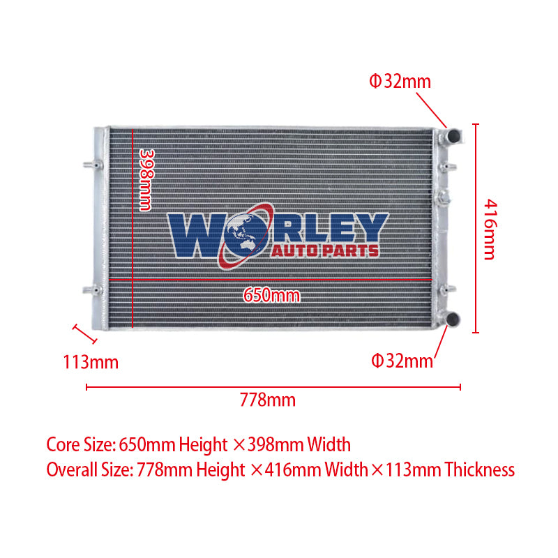 Wolrey Aluminum Radiator Fits 1999-2002 VW Golf MT Turbo MK4 Dual Pass 2000 2001 02 99