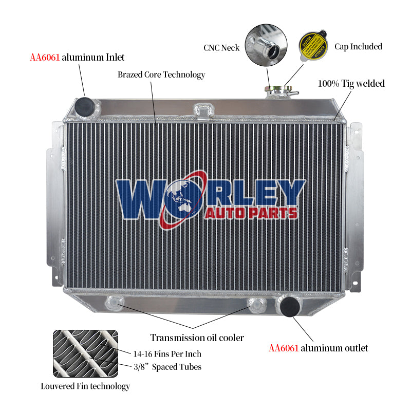 Wolrey Aluminum Radiator Fits HOLDEN Kingswood HG HT HK HQ HJ HX HZ V8 Chev engine