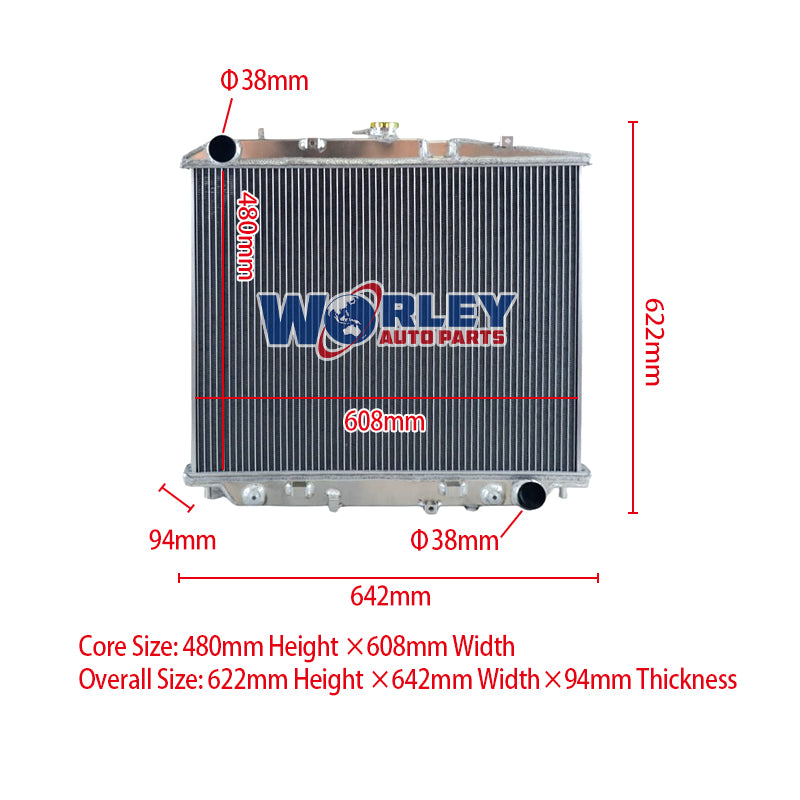 Wolrey Aluminum Radiator Fits Holden Jackaroo UBS Series 3 V6 Petrol Diesel 02/1998-12/2003 1999 2000 2001 2002