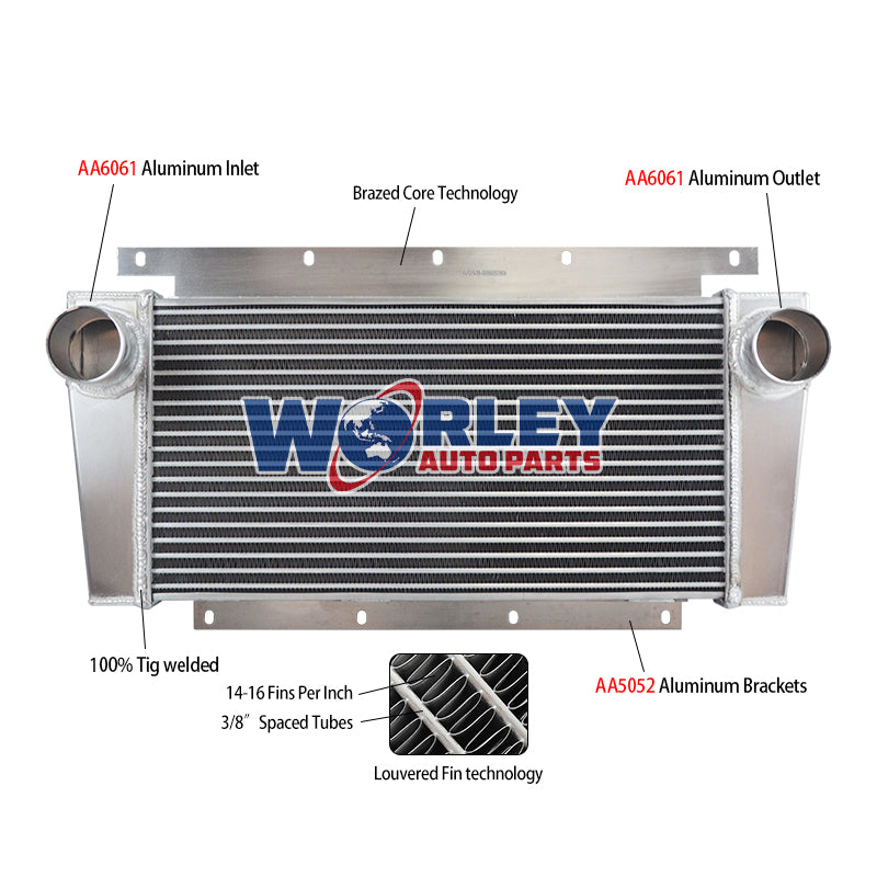 Wolrey For 1990-2006 International Navistar 4000 Series Truck Aluminum Intercooler 1991 1992 1993 1994 1995 1996