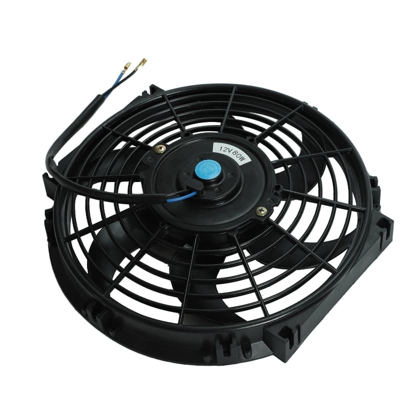 Worley Universal 1/2 PCS Curved Blade Electric Fan 10" inch 12V Volt with Mounting Fan Kit