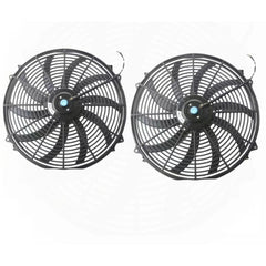 Worley Universal 1/2 PCS Curved Blade Electric Fan 16" inch 12V Volt with Mounting Fan Kit