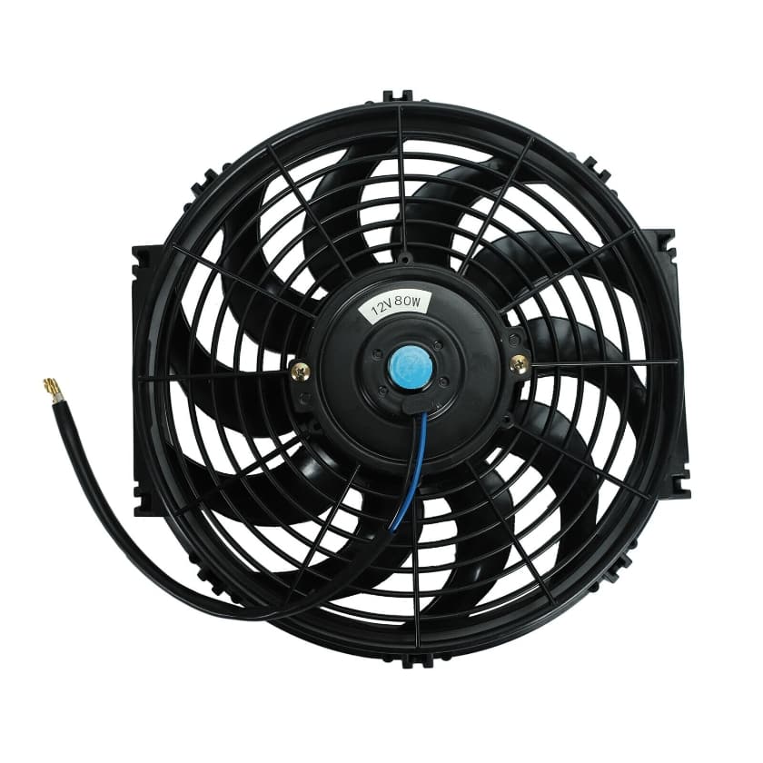 Worley Universal 1/2 PCS Curved Blade Electric Fan 12" inch 12V Volt with Mounting Fan Kit