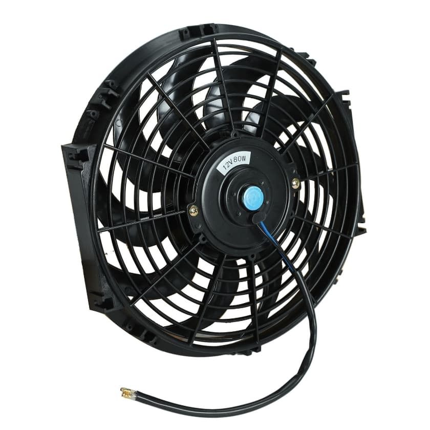 Worley Universal 1/2 PCS Curved Blade Electric Fan 12" inch 12V Volt with Mounting Fan Kit