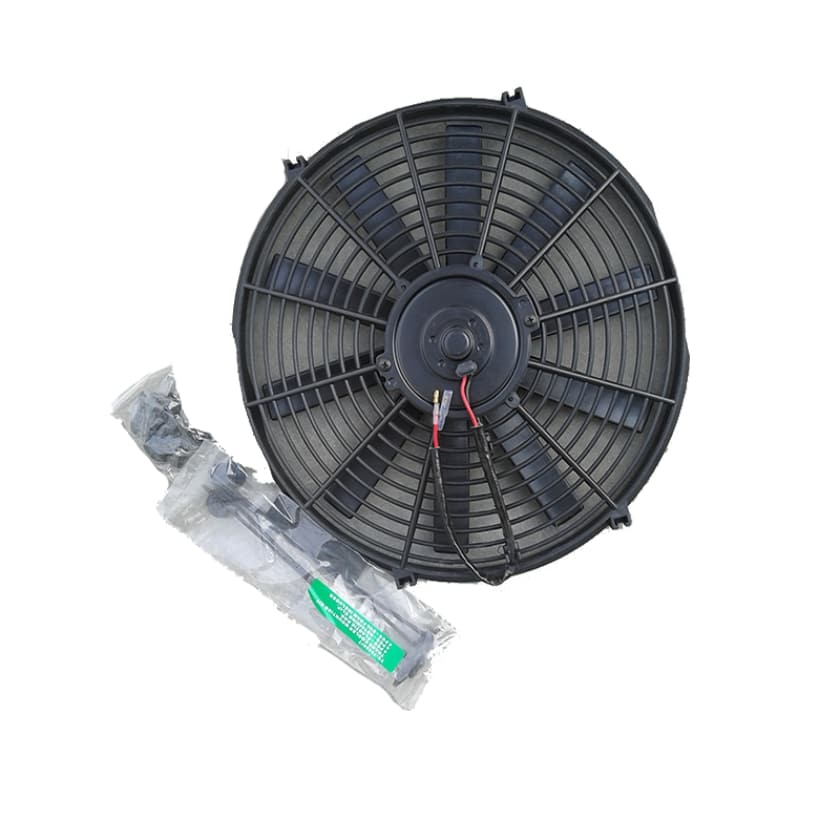 Worley Universal 1/2 PCS Curved Blade Electric Fan 14" inch 12V Volt with Mounting Fan Kit