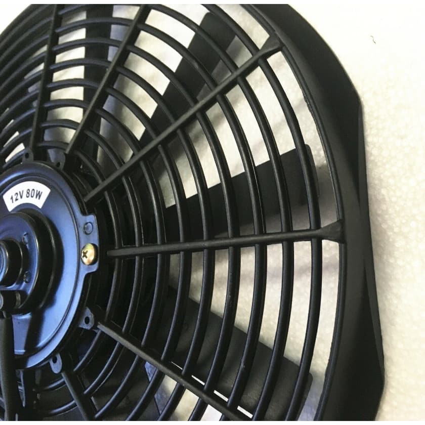 Worley Universal 1/2 PCS Curved Blade Electric Fan 14" inch 12V Volt with Mounting Fan Kit