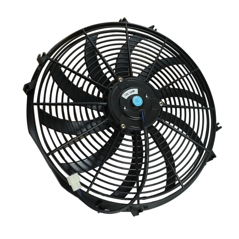 Worley Universal 1/2 PCS Curved Blade Electric Fan 16" inch 12V Volt with Mounting Fan Kit