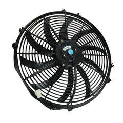 Worley Universal Curved Blade Electric Fan 16" inch 12V Volt with Mounting Fan Kit