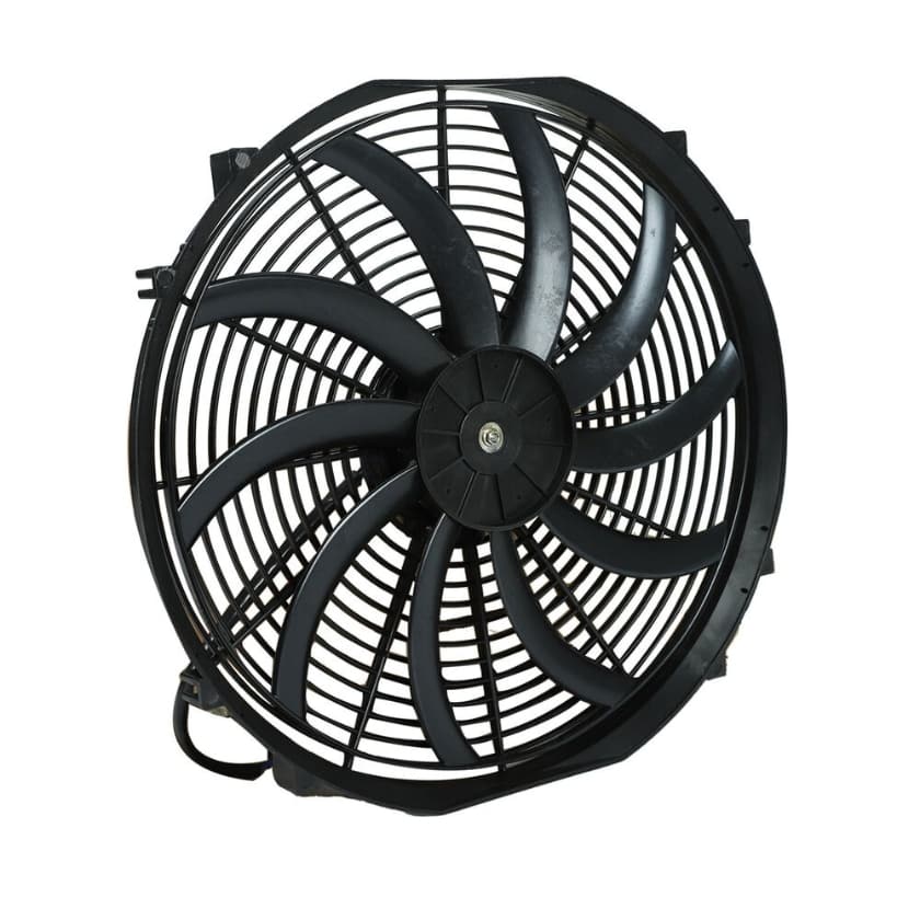 Worley Universal 1/2 PCS Curved Blade Electric Fan 16" inch 12V Volt with Mounting Fan Kit