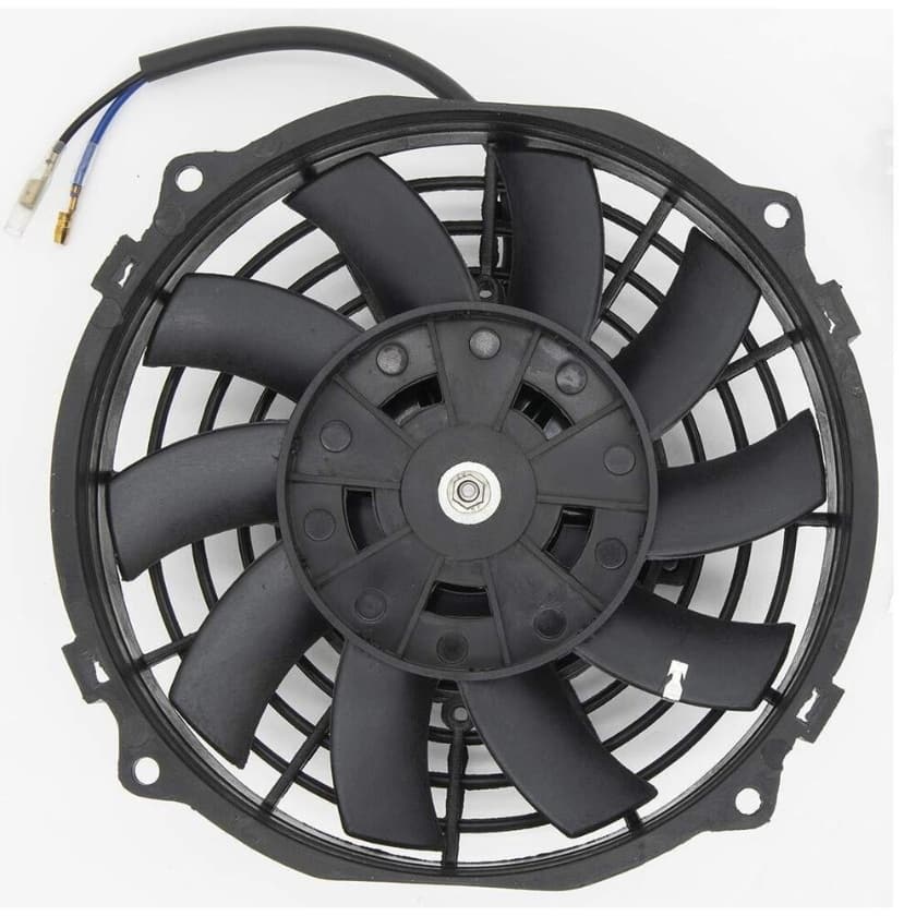 Worley Universal Curved Blade Electric Fan 7" inch 12V Volt with Mounting Fan Kit