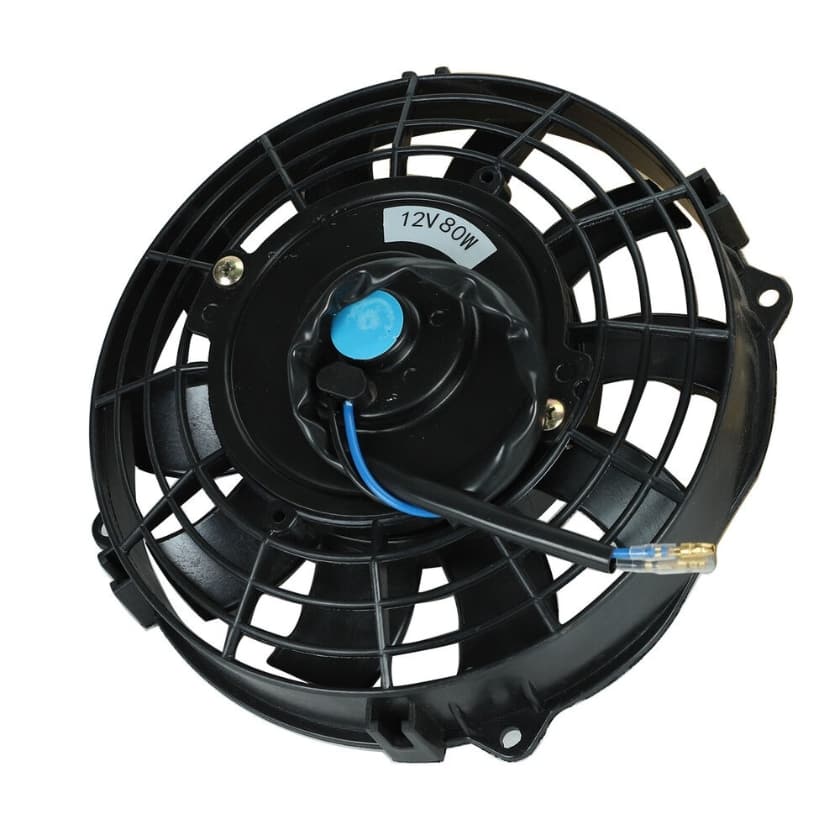 Worley Universal Curved Blade Electric Fan 7" inch 12V Volt with Mounting Fan Kit