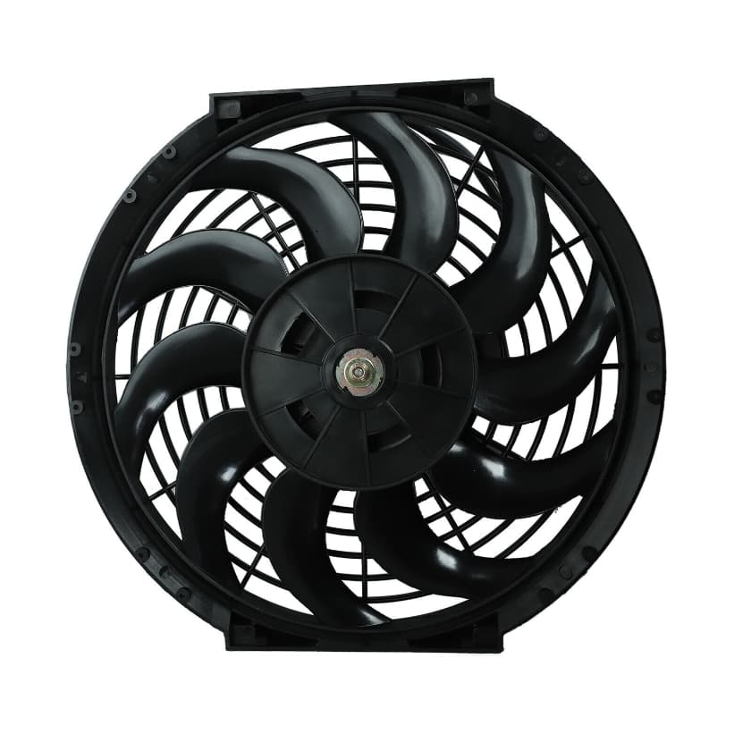 Worley Universal Curved Blade Electric Fan 9" inch 12V Volt with Mounting Fan Kit