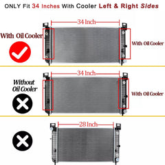 Worley 2370 34'' Radiator for For Chevy Silverado 1500 2500 Suburban Tahoe 4.8 5.3 6.0L Austrlian cooler