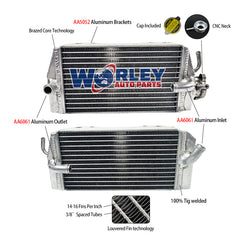 Worley Aluminum Radiator FOR  Honda CRF450R CRF 450 R 2002-2004 2003 02 03 04 Left+Right