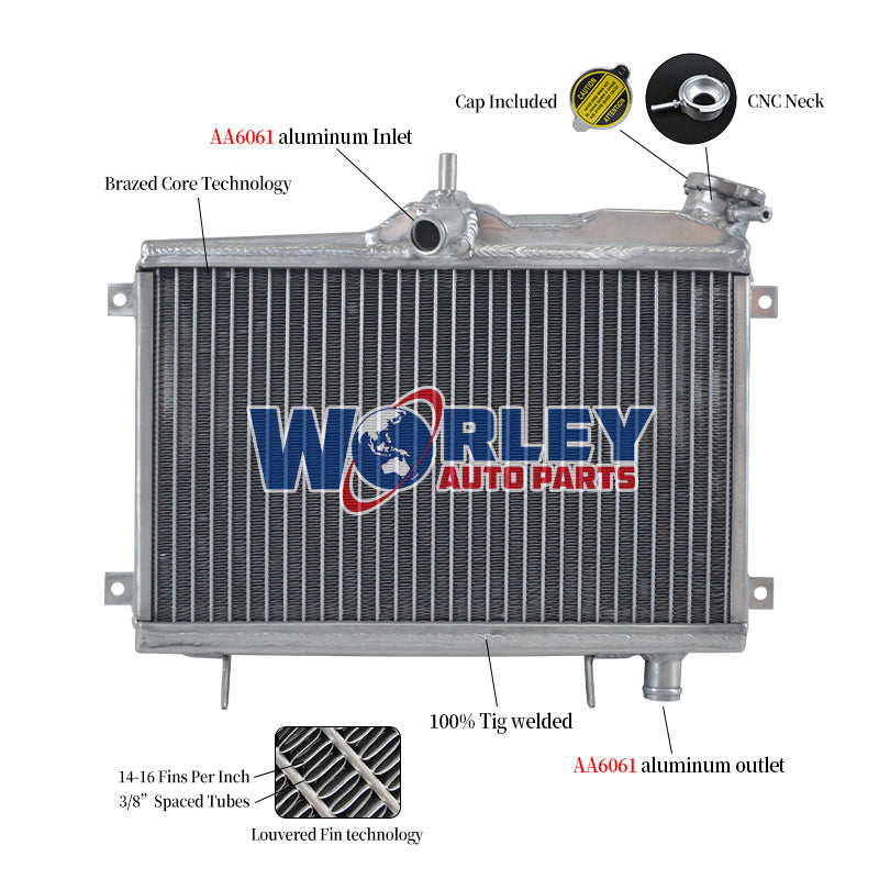Worley Aluminum Radiator For YAMAHA TDR250 1988-1992 1989 1990 1991 Better cooling