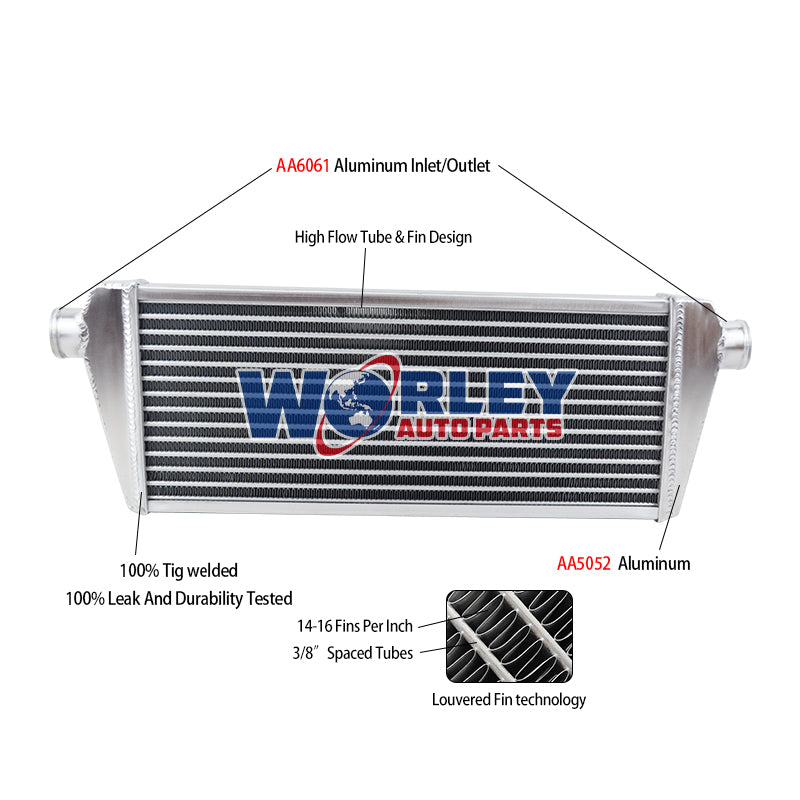 c 550 x 230 x 40mm FMIC ALUMINUM INTERCOOLER 2" INLET/OUTLET TURBO Tube and Fin
